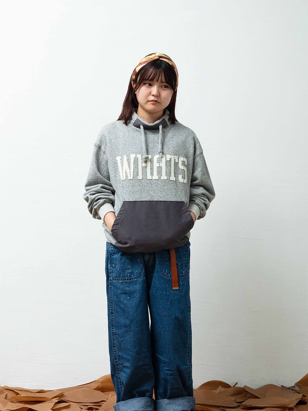 HEATHER MOCK-NECK SWEAT STENCIL