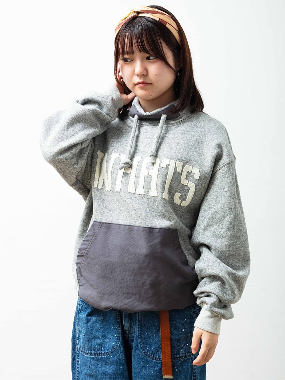 HEATHER MOCK-NECK SWEAT STENCIL