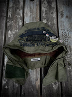 WOOL/CASHMIRE HOODED BALMACCAN COAT