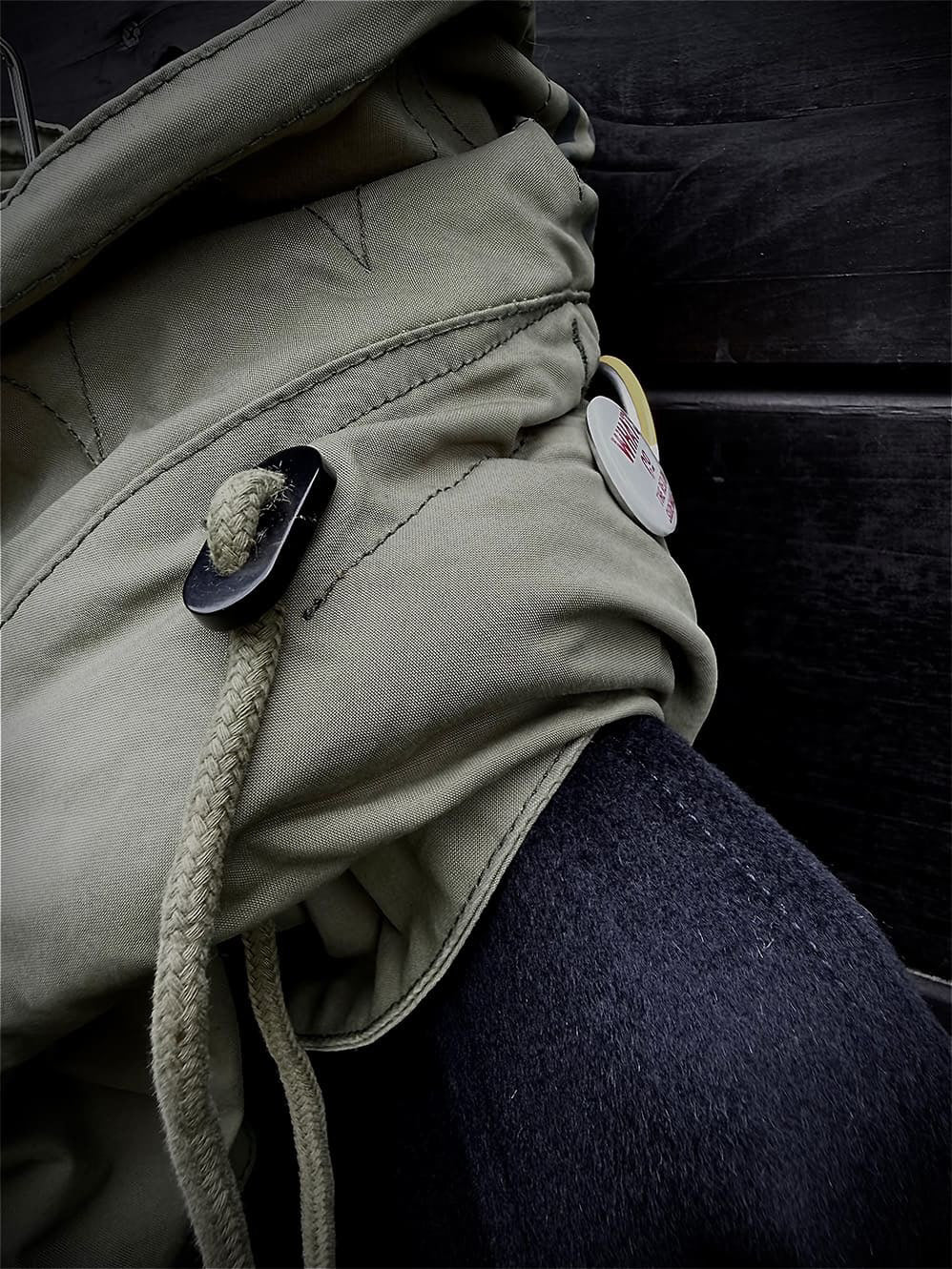 WOOL/CASHMIRE HOODED BALMACCAN COAT