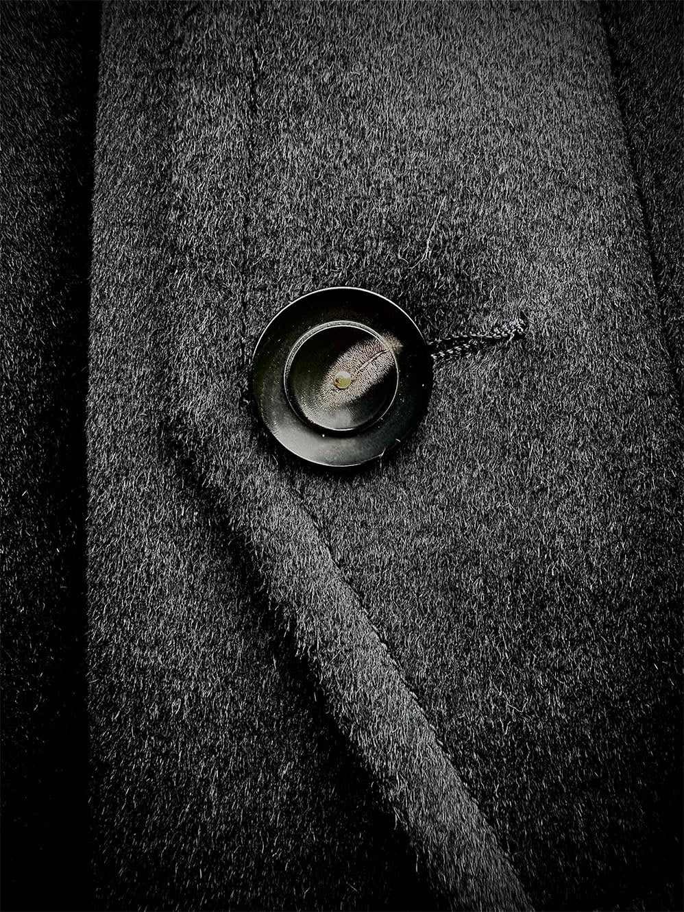 WOOL/CASHMIRE HOODED BALMACCAN COAT