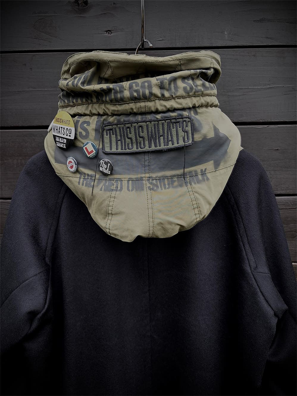WOOL/CASHMIRE HOODED BALMACCAN COAT