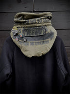 WOOL/CASHMIRE HOODED BALMACCAN COAT