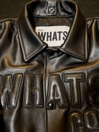 LEATHER VARSITY JACKET WHATS CO.