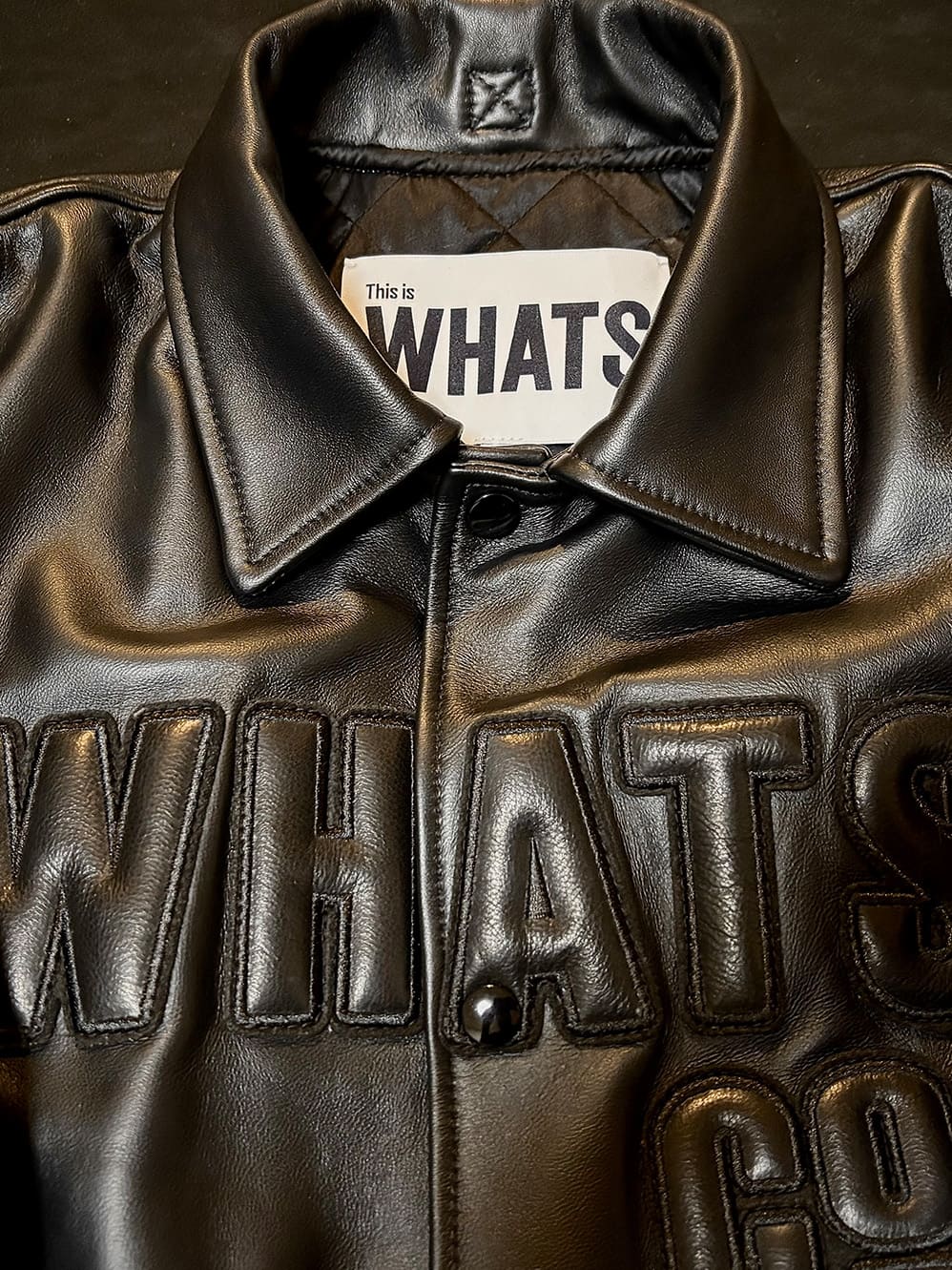 LEATHER VARSITY JACKET WHATS CO.