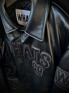 LEATHER VARSITY JACKET WHATS CO.
