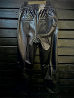 LEATHER TRACK PANTS