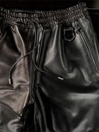 LEATHER TRACK PANTS