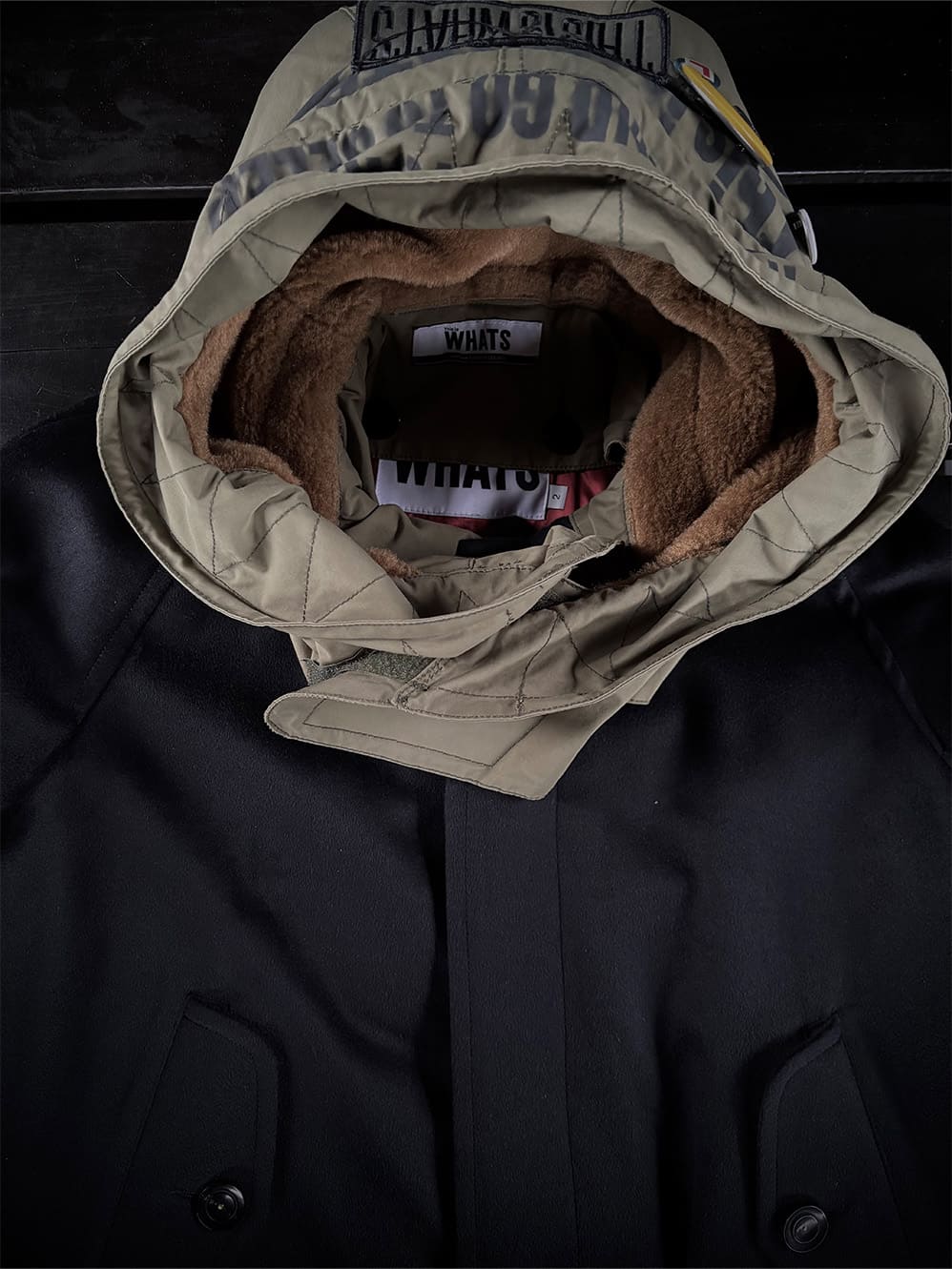 WOOL/CASHMIRE HOODED BLOUSON