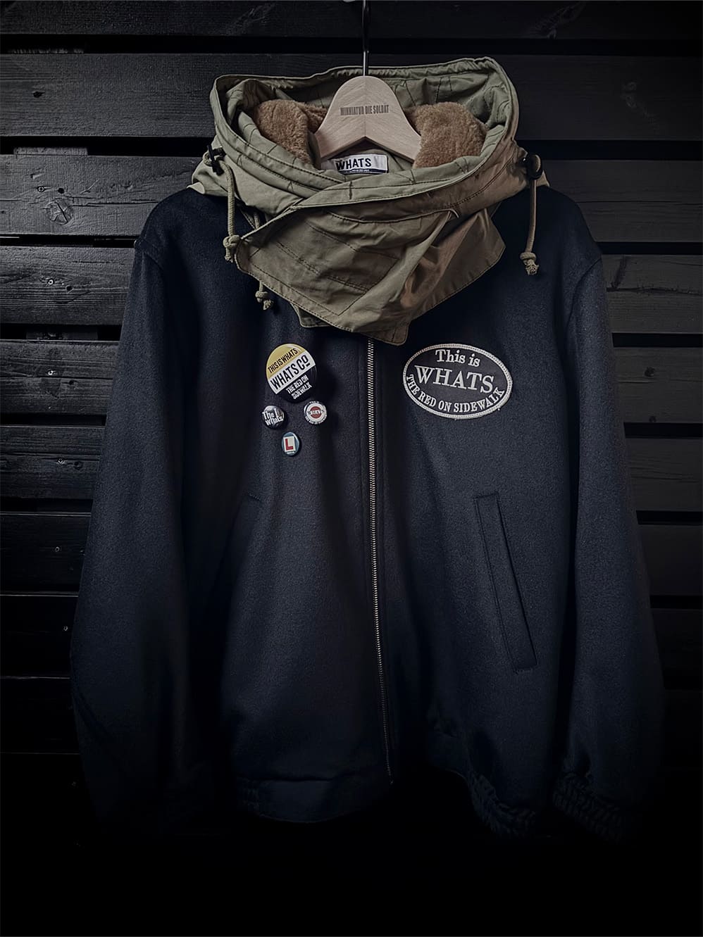 WOOL/CASHMIRE HOODED BLOUSON